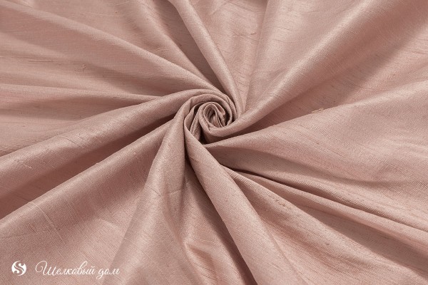 Двуцветный пепельно-розовый с кремовым дикий шелк 